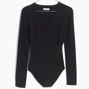Madewell Wrap Bodysuit in True Black